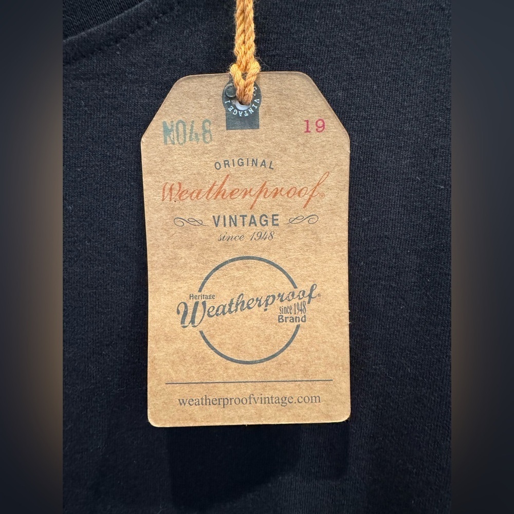 Weatherproof NWT Black Crew Neck Short Sleeve Tee Summer Cotton Blend Dadcore - Picture 2 of 7